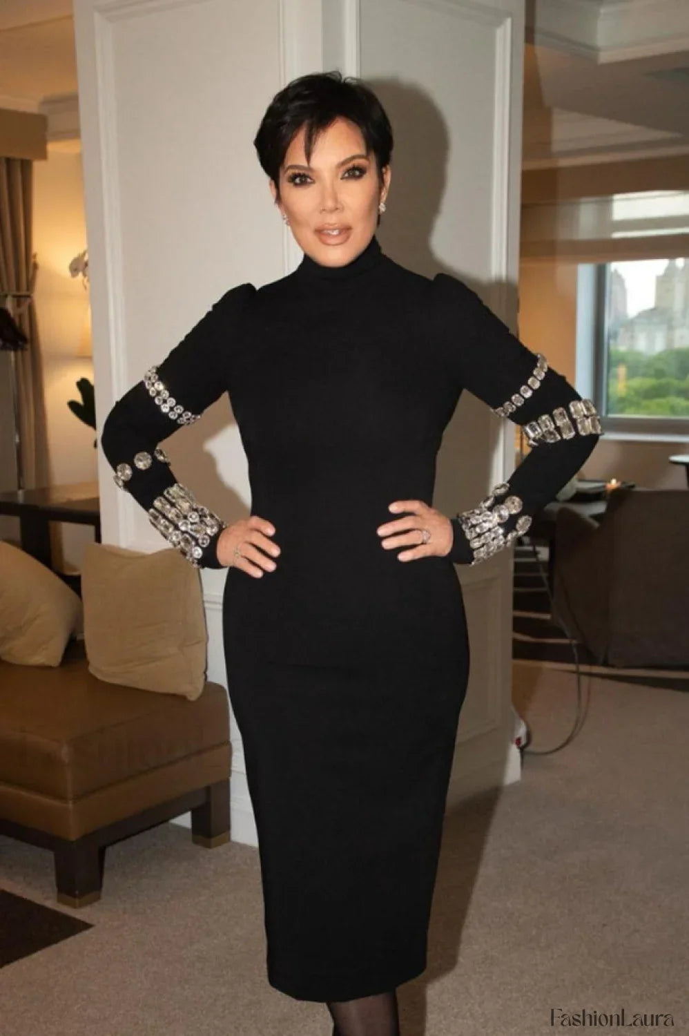 Kris Rhinestone Stylish Bodycon Dress