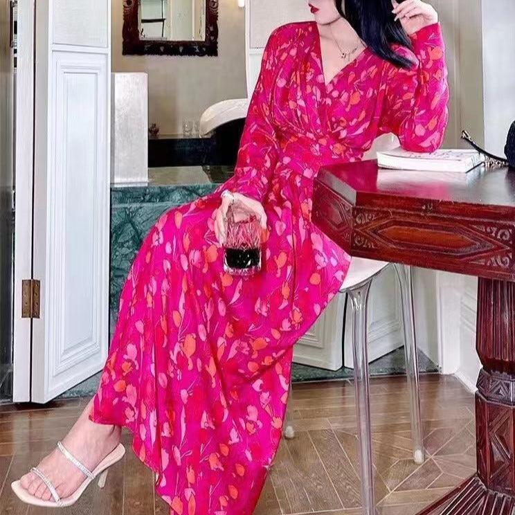 Kristianna Allover Print Thigh Slit Maxi Dress