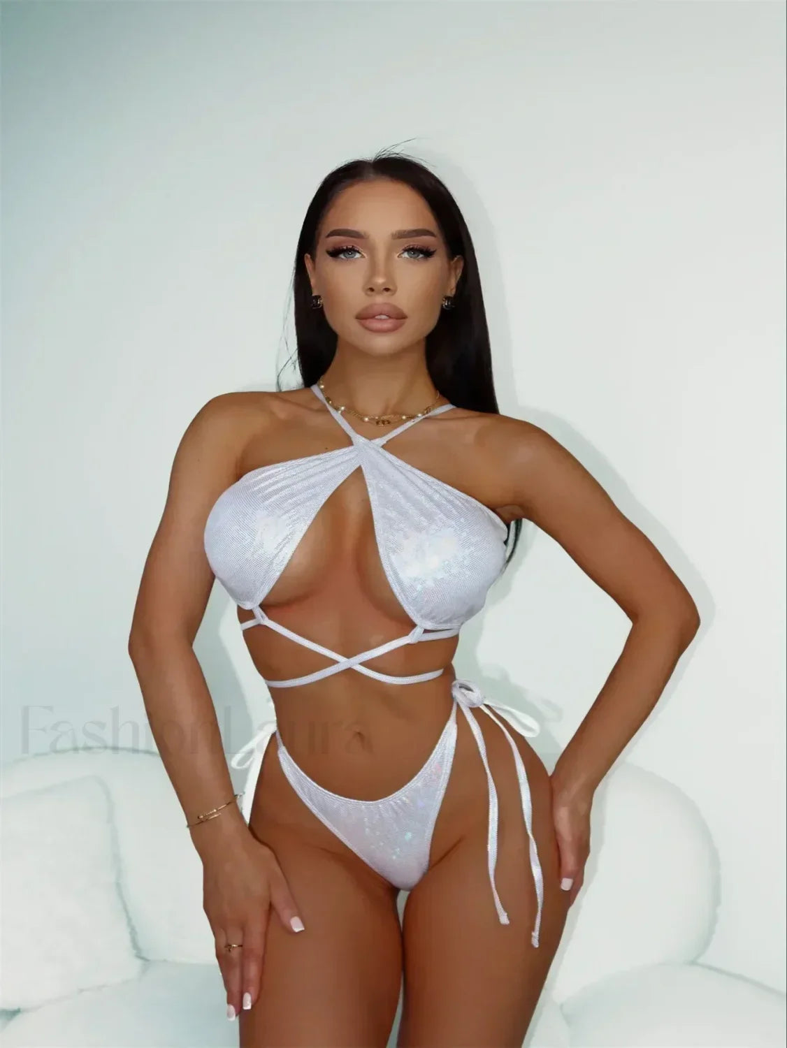 Lace Backless Split Sexy Bikini Set