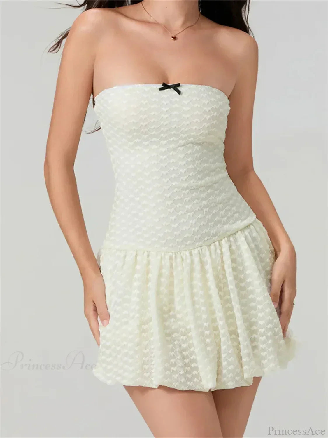 Lace Bow Off-Shoulder Mini Dress - View 3
