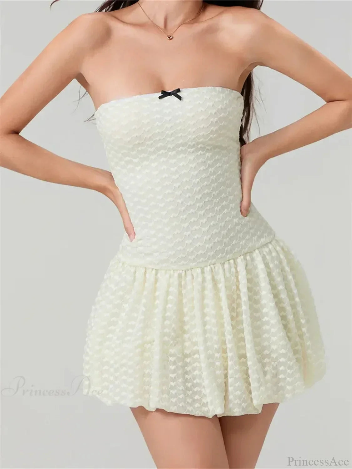Lace Bow Off-Shoulder Mini Dress - View 4