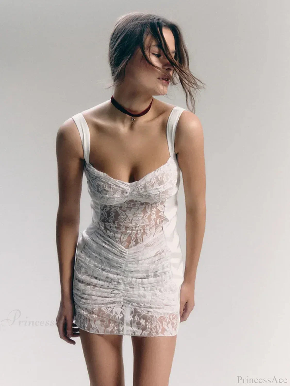 Lace Camisole Double-Layer Mini Dress - View 7