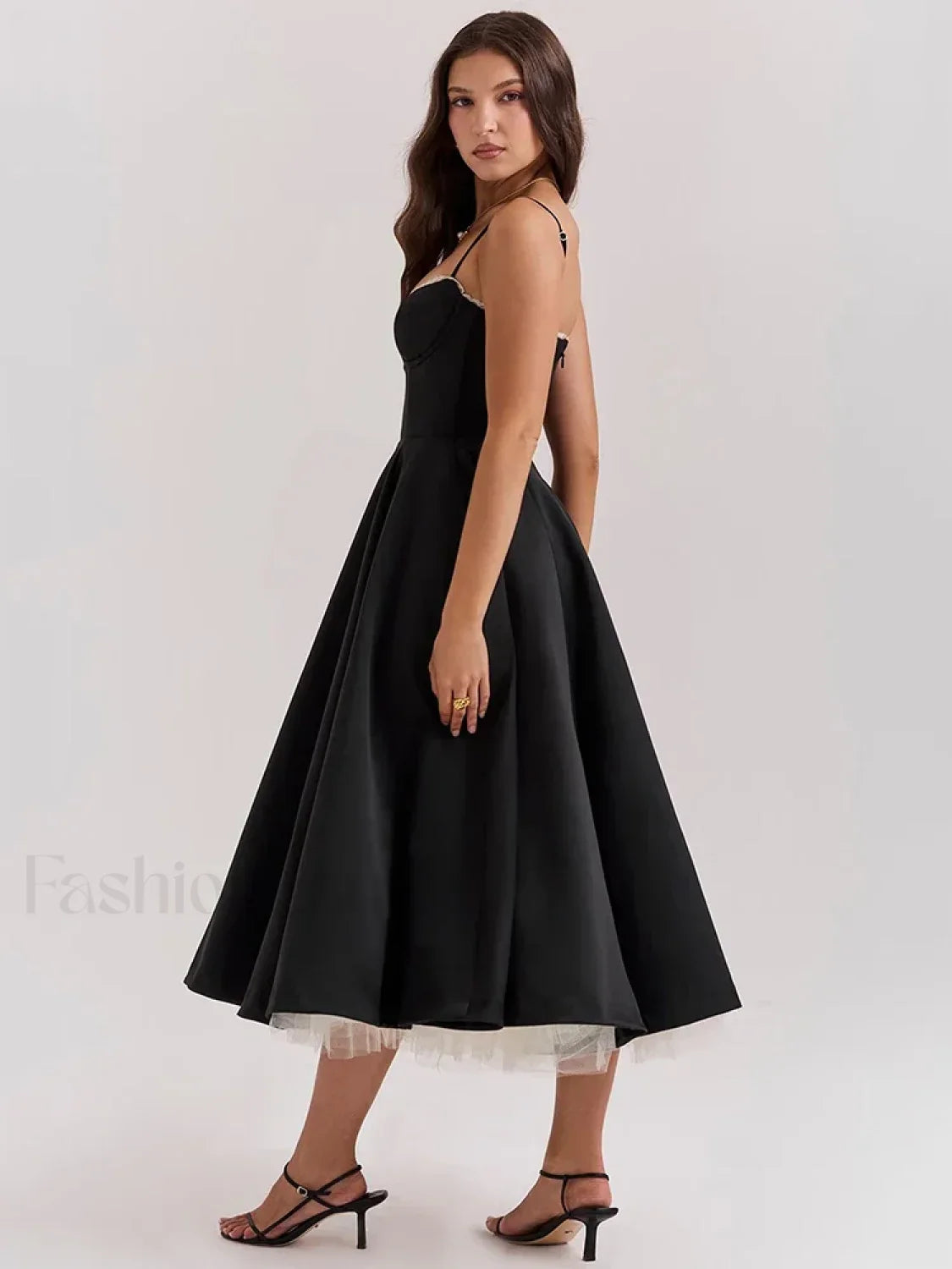 Lace-Draped Off-Shoulder Midi Dress