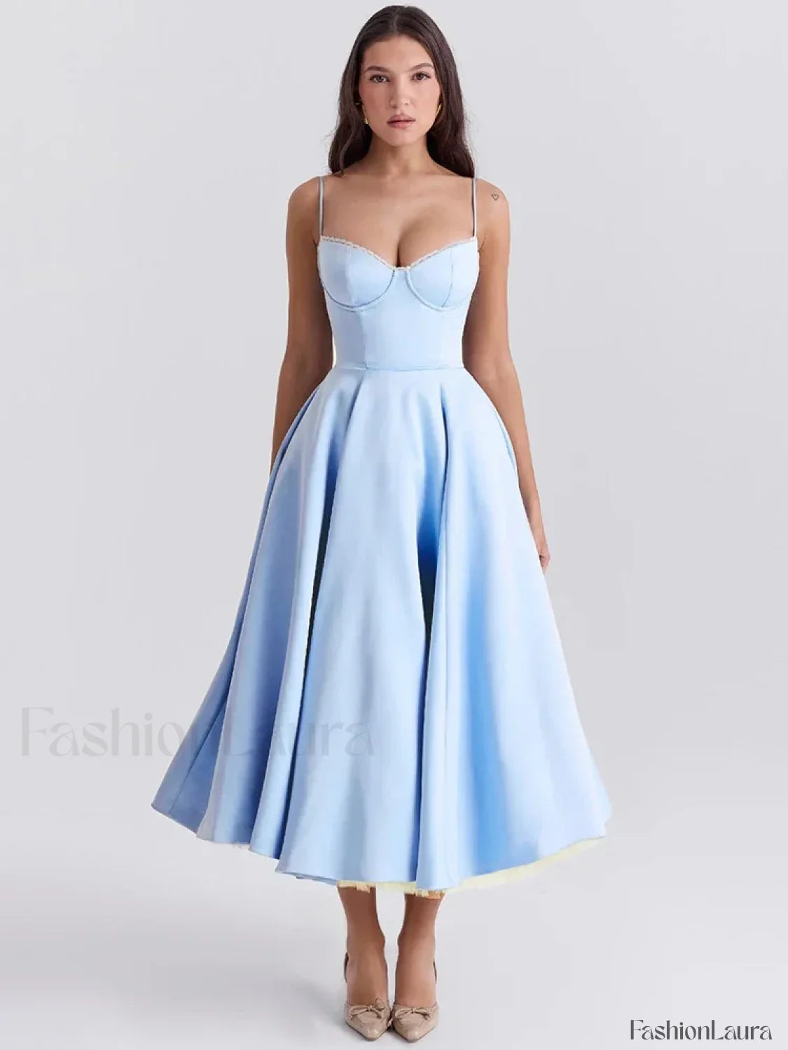 Lace-Draped Off-Shoulder Midi Dress