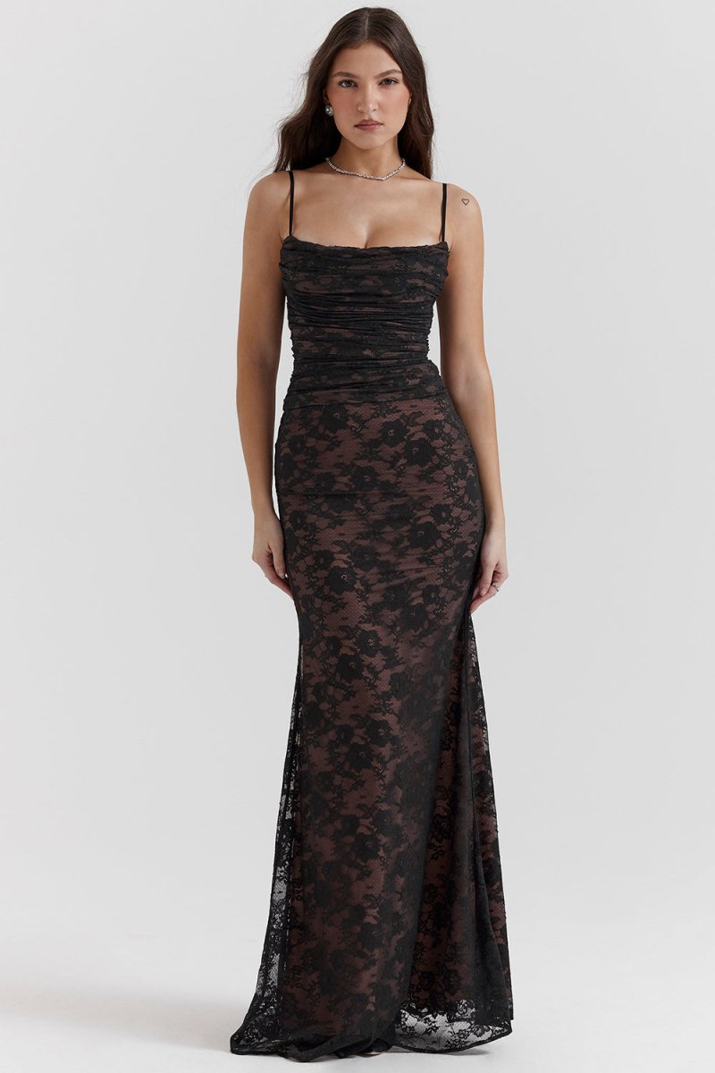 Tulle Sweetheart Long Sleeve A-Line Maxi Gown