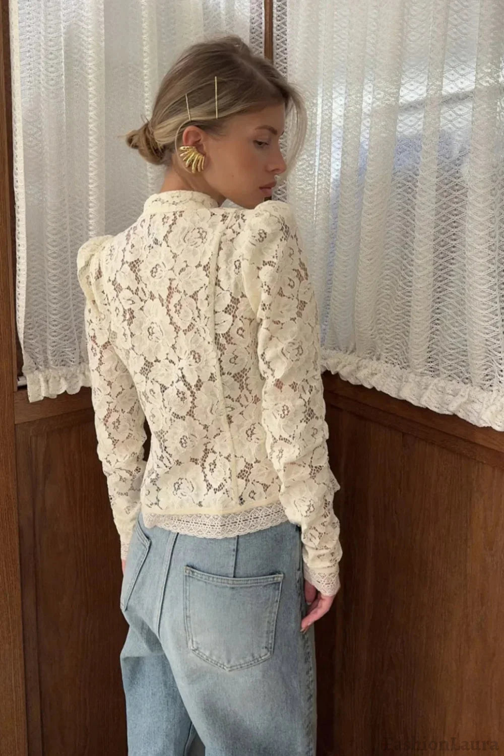 Lace Hollow See-Through Cardigan