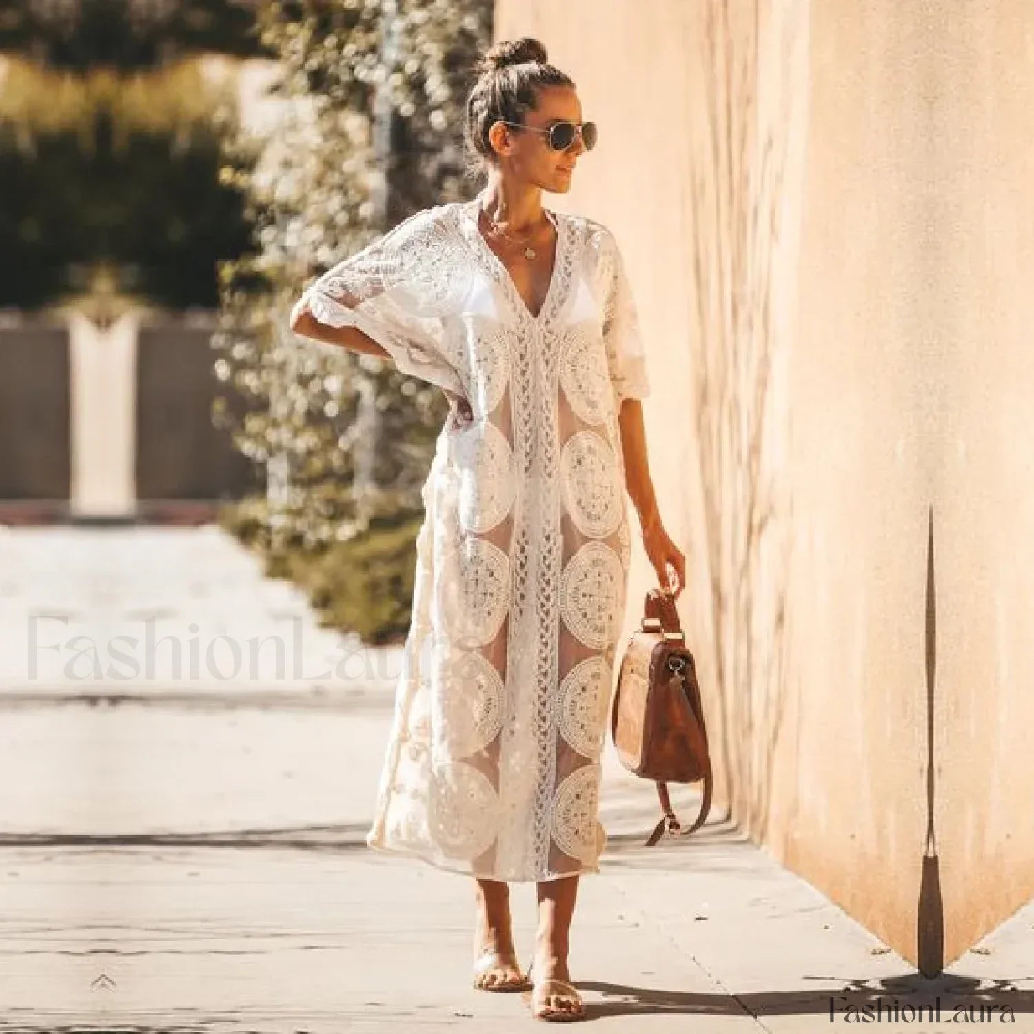 Lace Kaftan Pareo Beach Cover Up