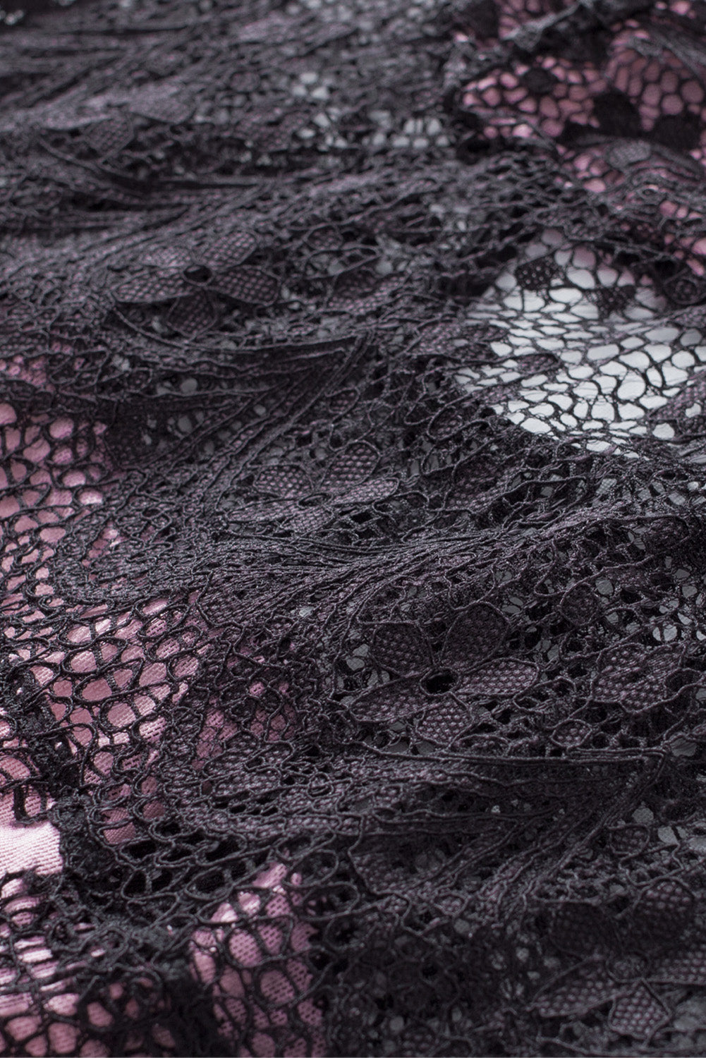 Floral Lace Spaghetti Strap Scalloped V-Neck Vertical Lace Panel Babydoll Gown