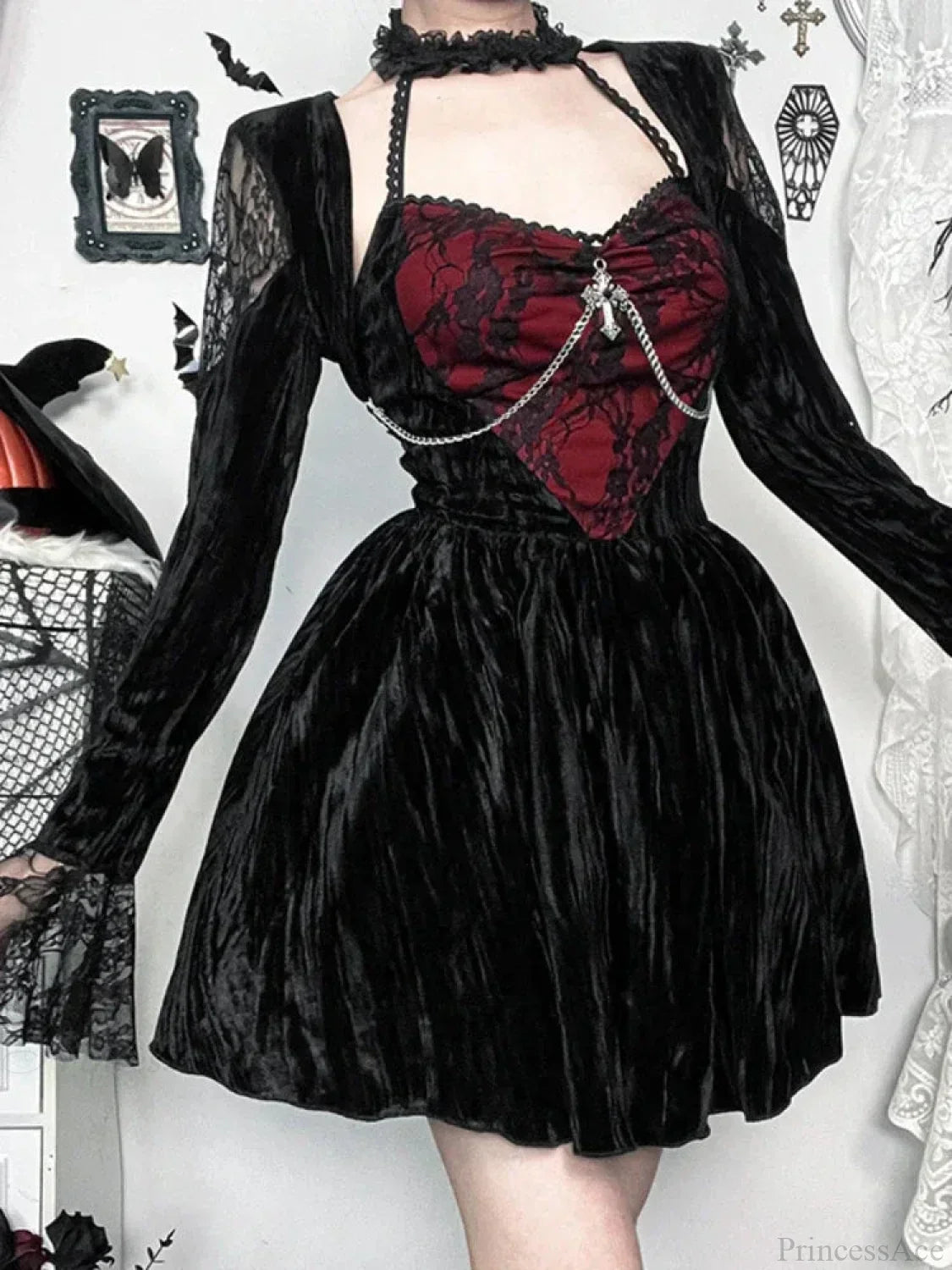 Lace Patchwork Square Mini Dress - View 2