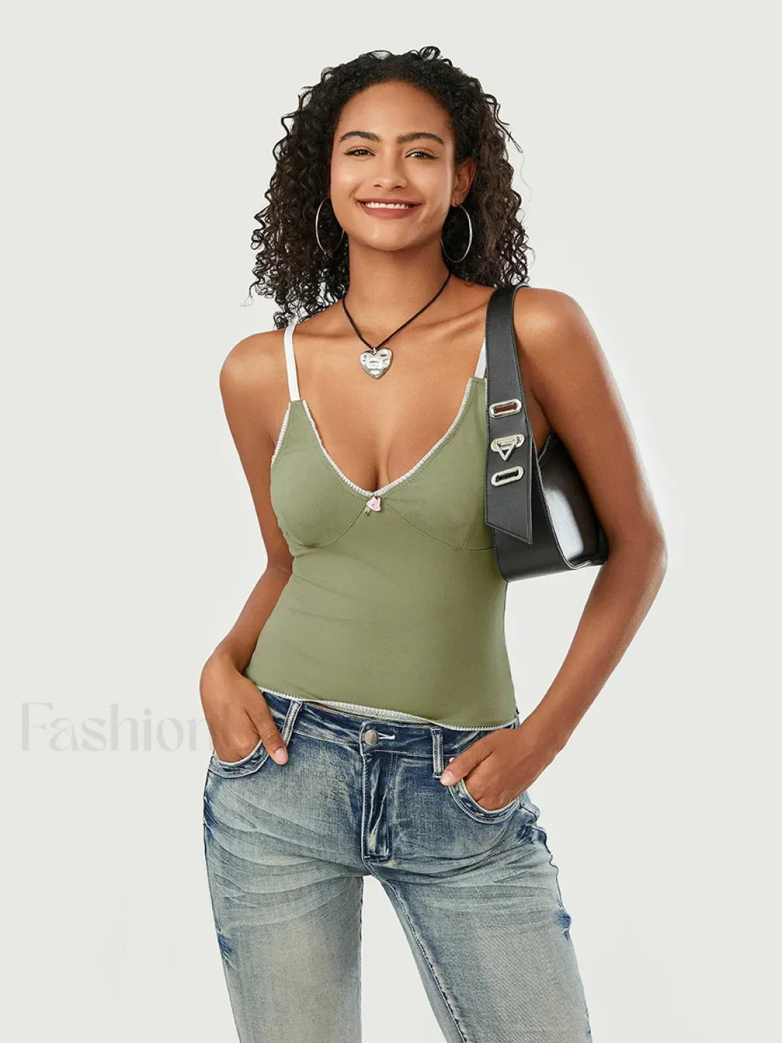 Lace Patchwork V-Neck Crop Top