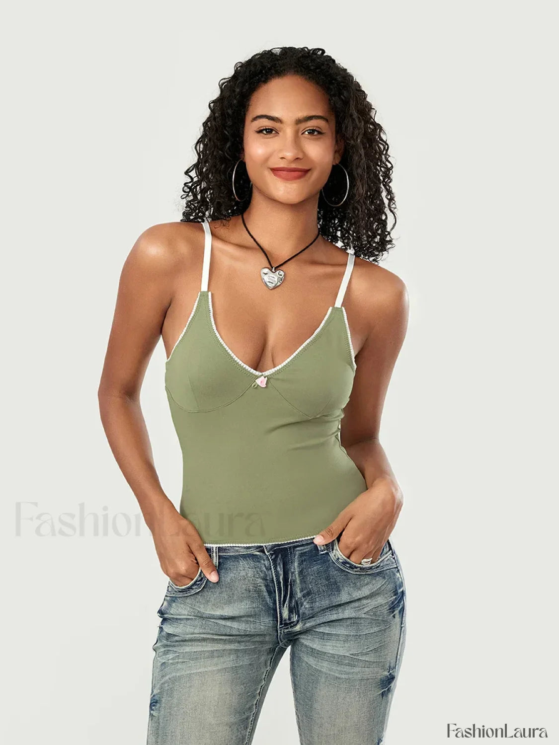 Lace Patchwork V-Neck Crop Top