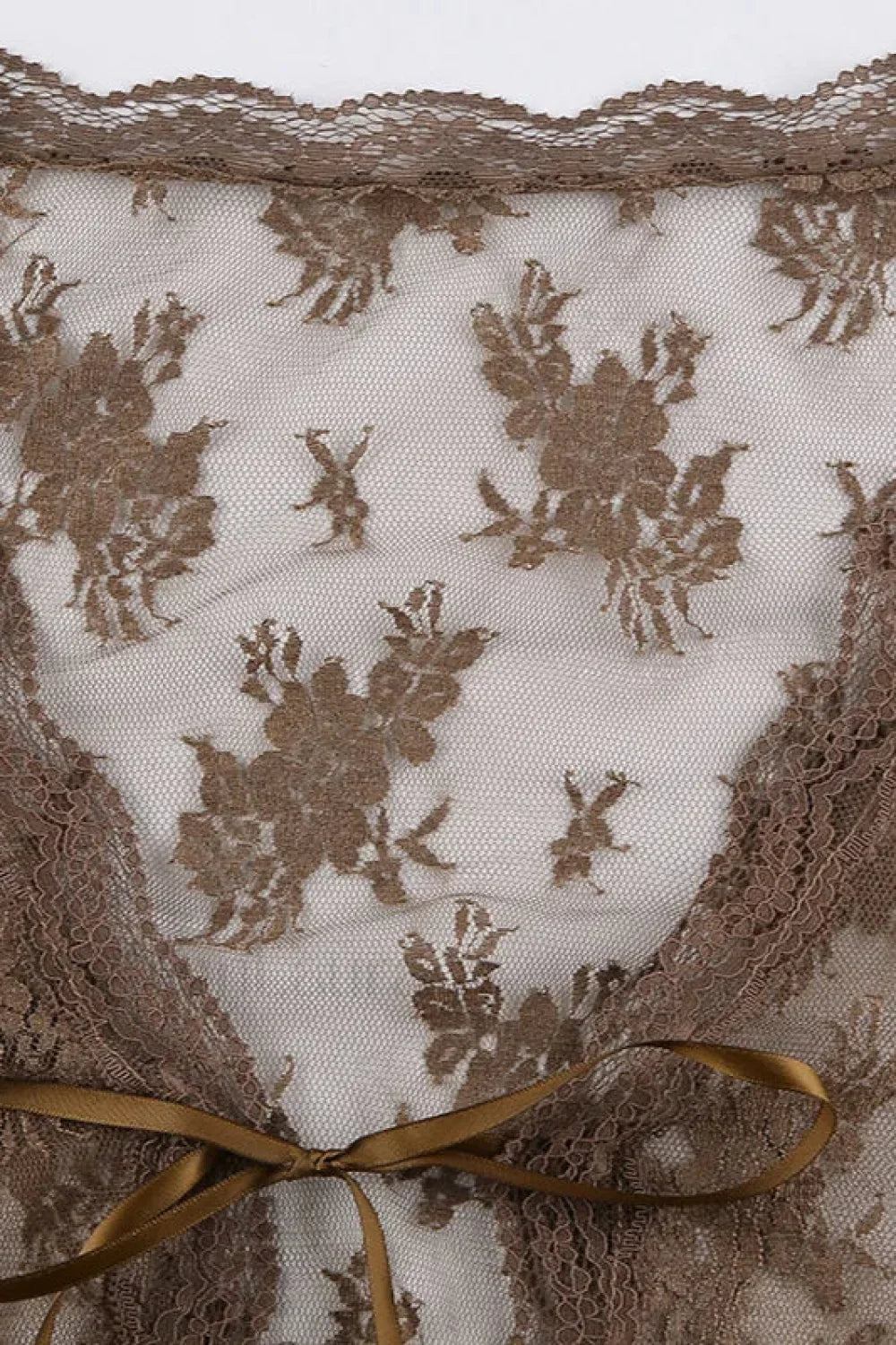 Lace Tie Front Sheer Crop Cardigan