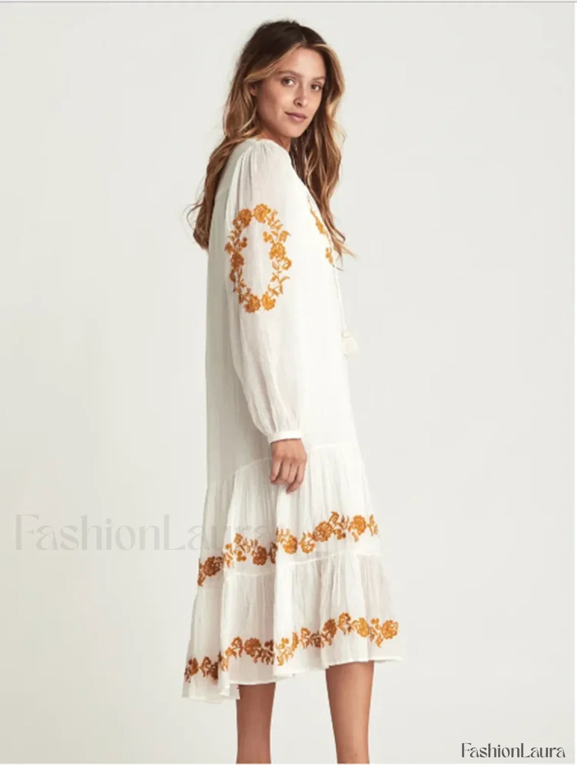 Lace-Up Mini Boho Dress