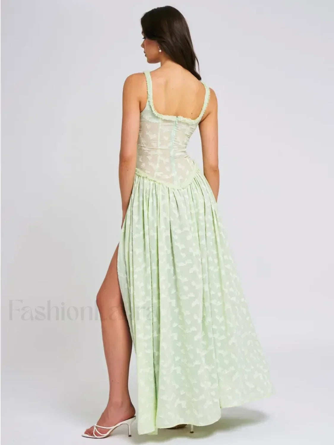 Lace Zipper Split Slim Maxi Dress