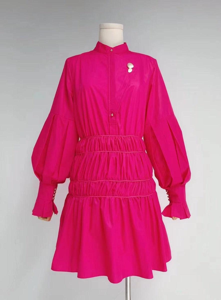 Lannie Solid Shirred Mini Dress
