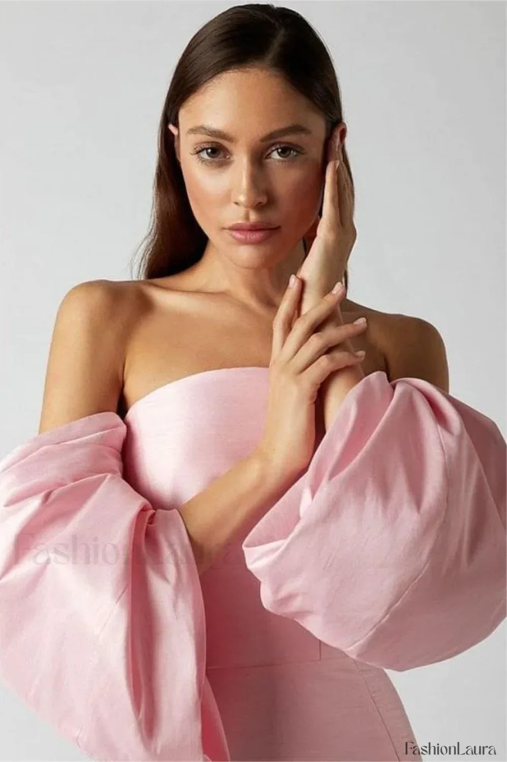 Lantern Sleeves Off Charming Shoulder Mini Dress