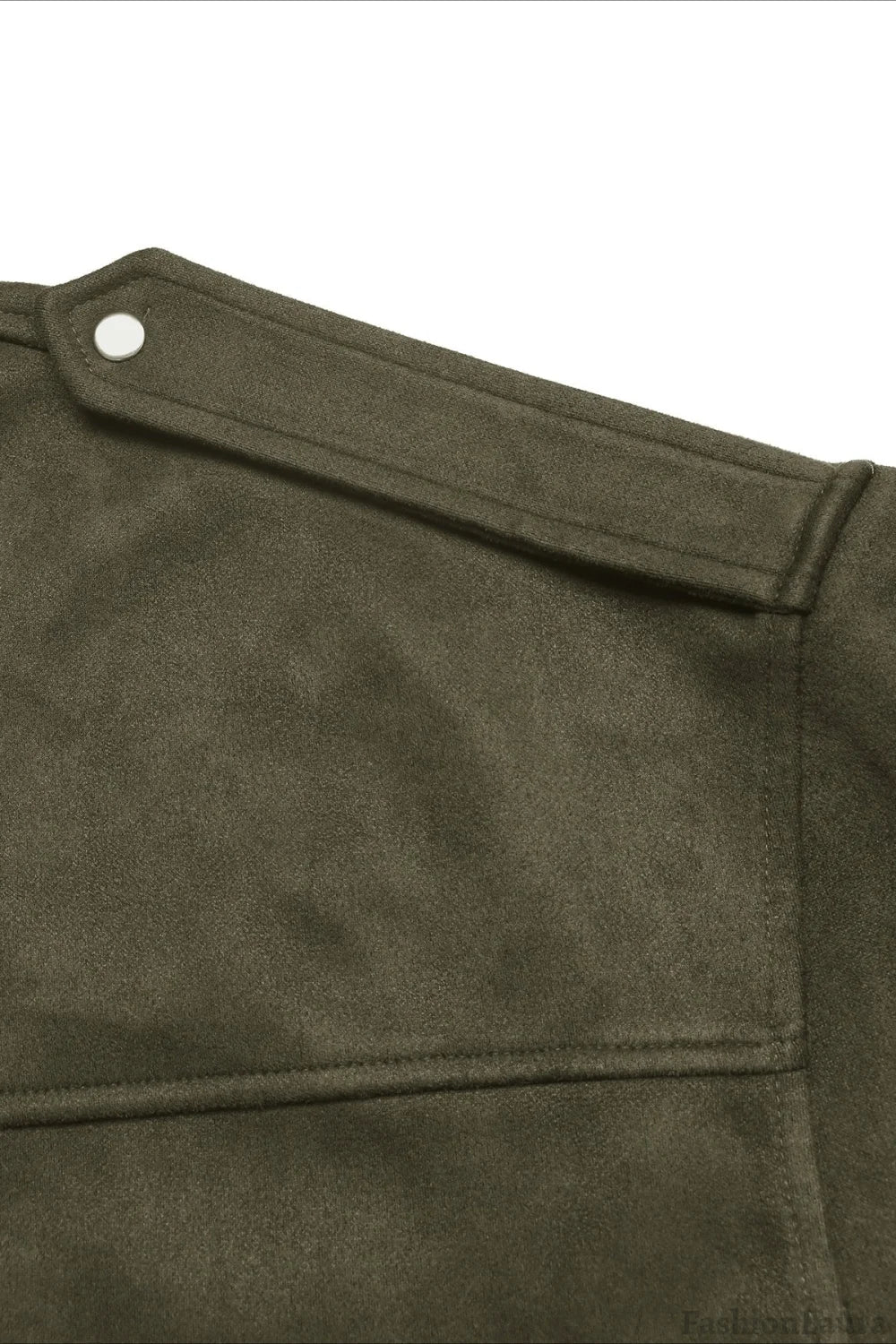 Lapel Collar Suede-Look Bomber Jacket