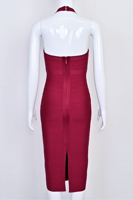 Lara Bandage Midi Dress - Red Wine