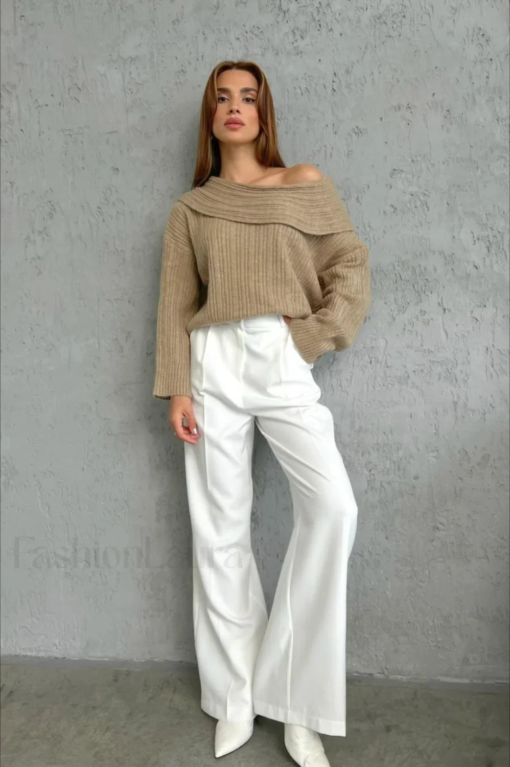 Lazy Chic Off-Shoulder Knit Sweater