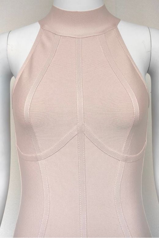 Lea Bandage Midi Dress - Beige