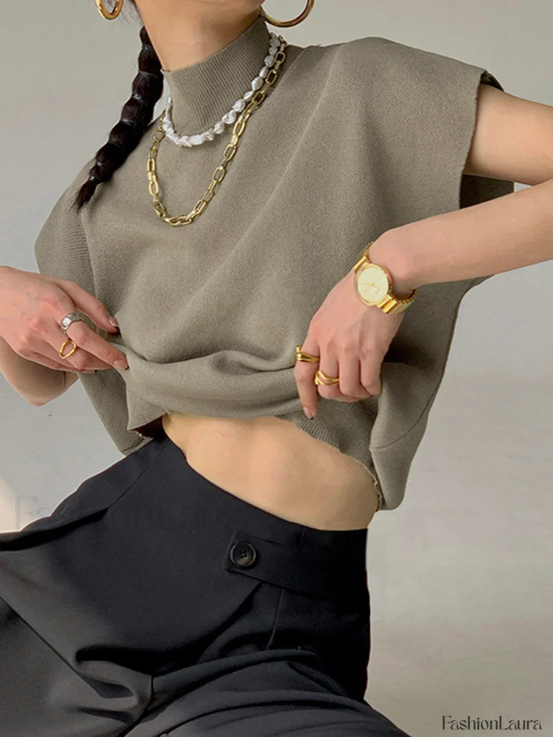 Leisurely Solid Graceful Pullover Sweater Vest