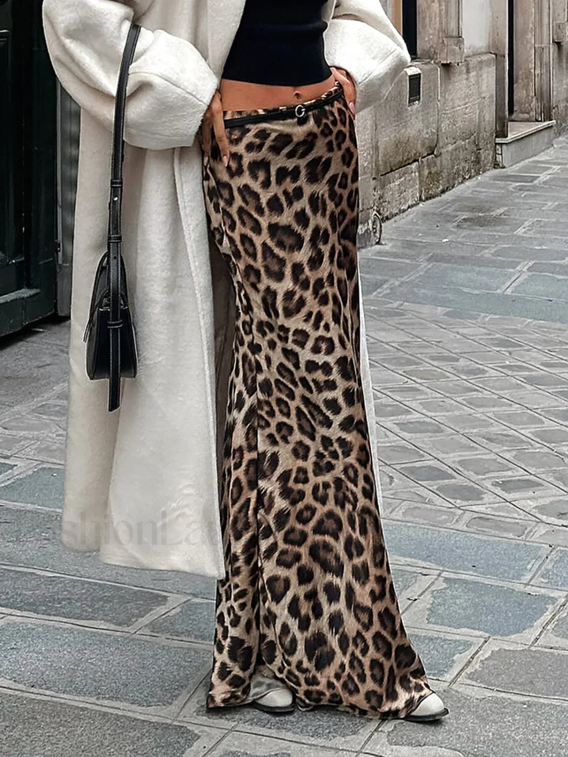 Leopard Print Slim Maxi Skirt