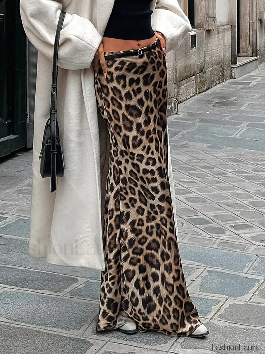 Leopard Print Slim Maxi Skirt
