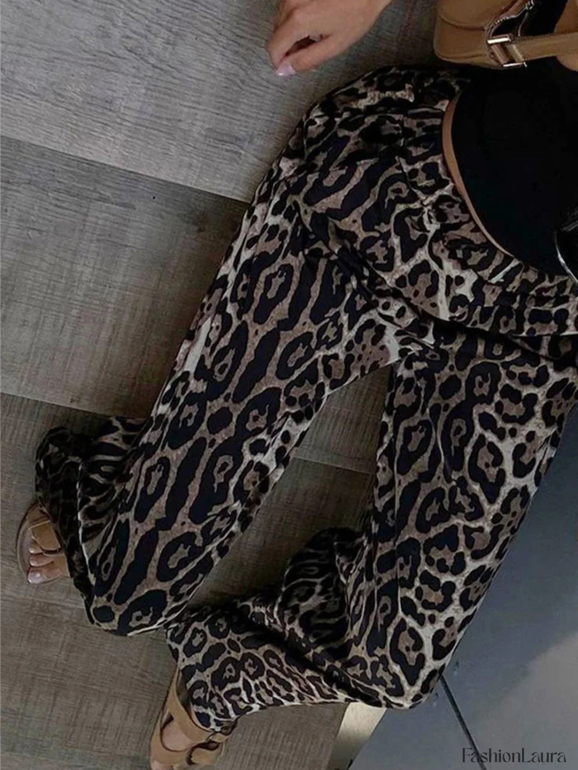 Leopard Print Wide Leg Pants