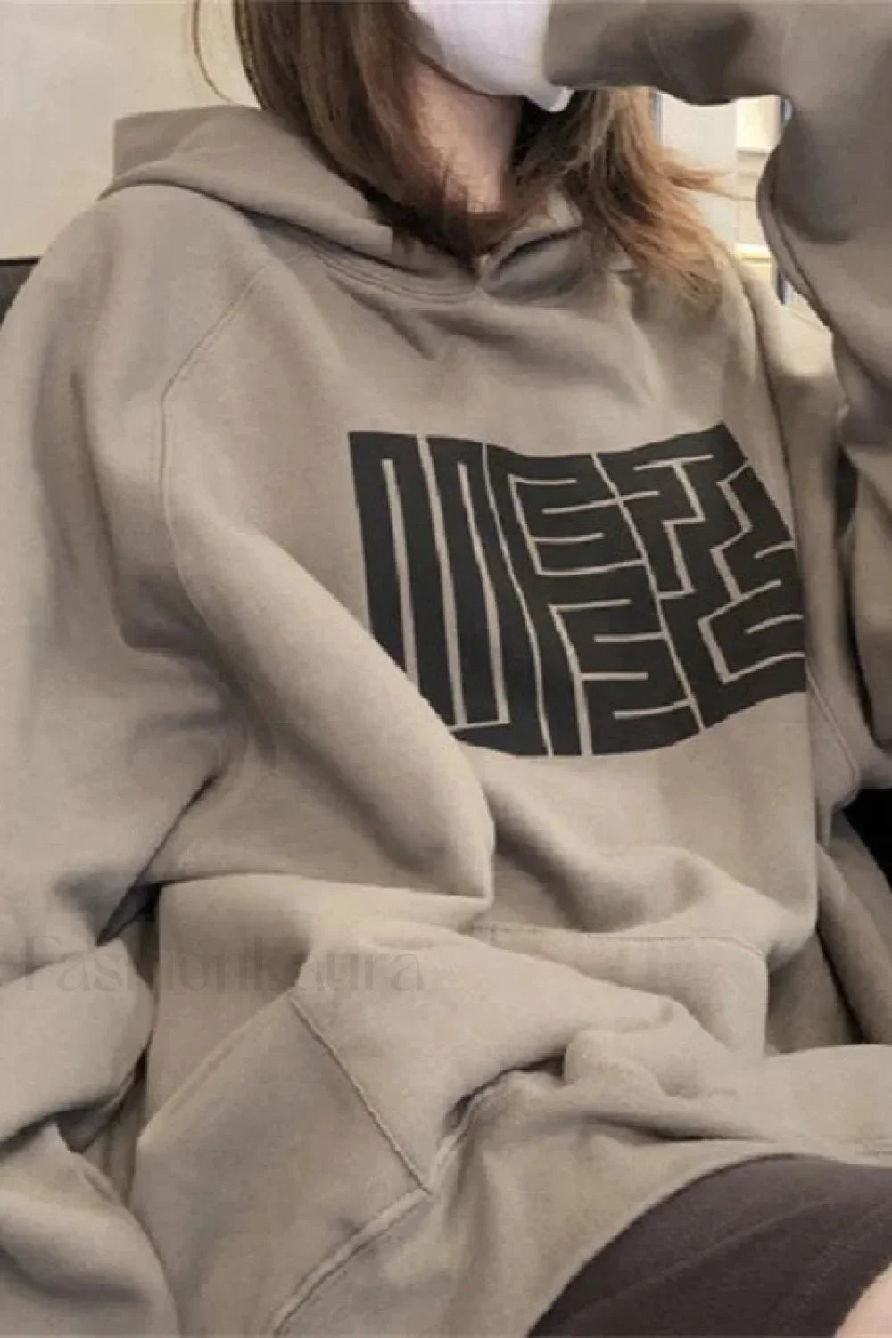 Letter Print Vintage Hooded Hoodie