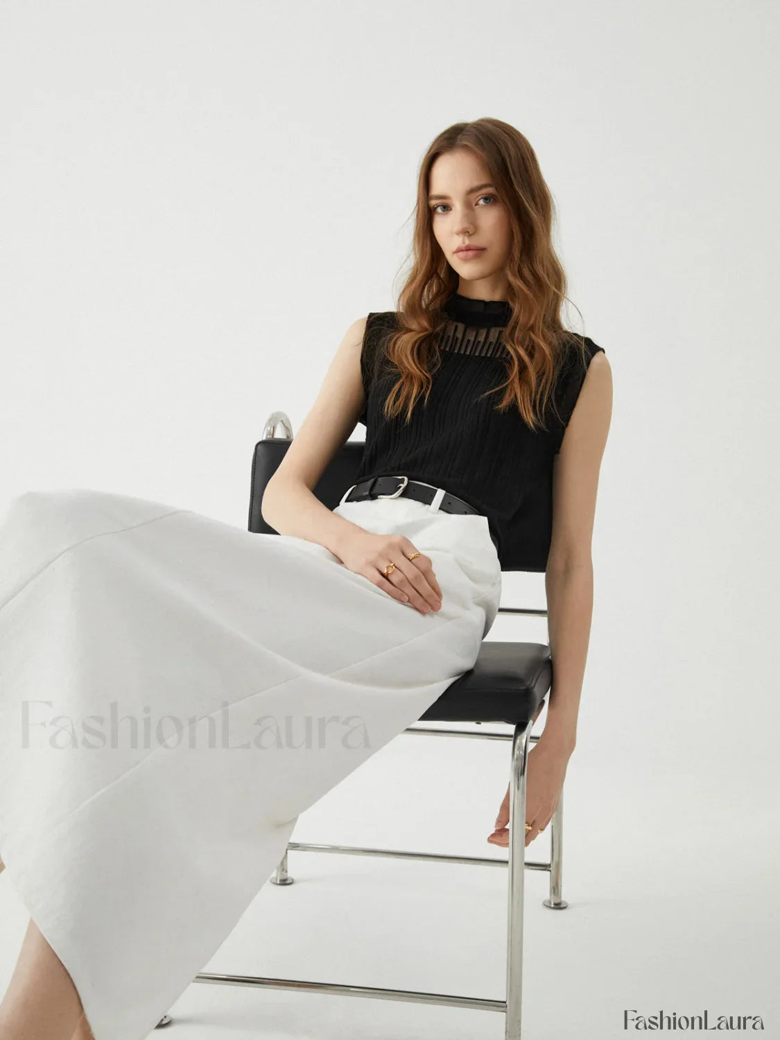 Lettuce Trim Patchwork Trendy Sleeveless Sweater Vest