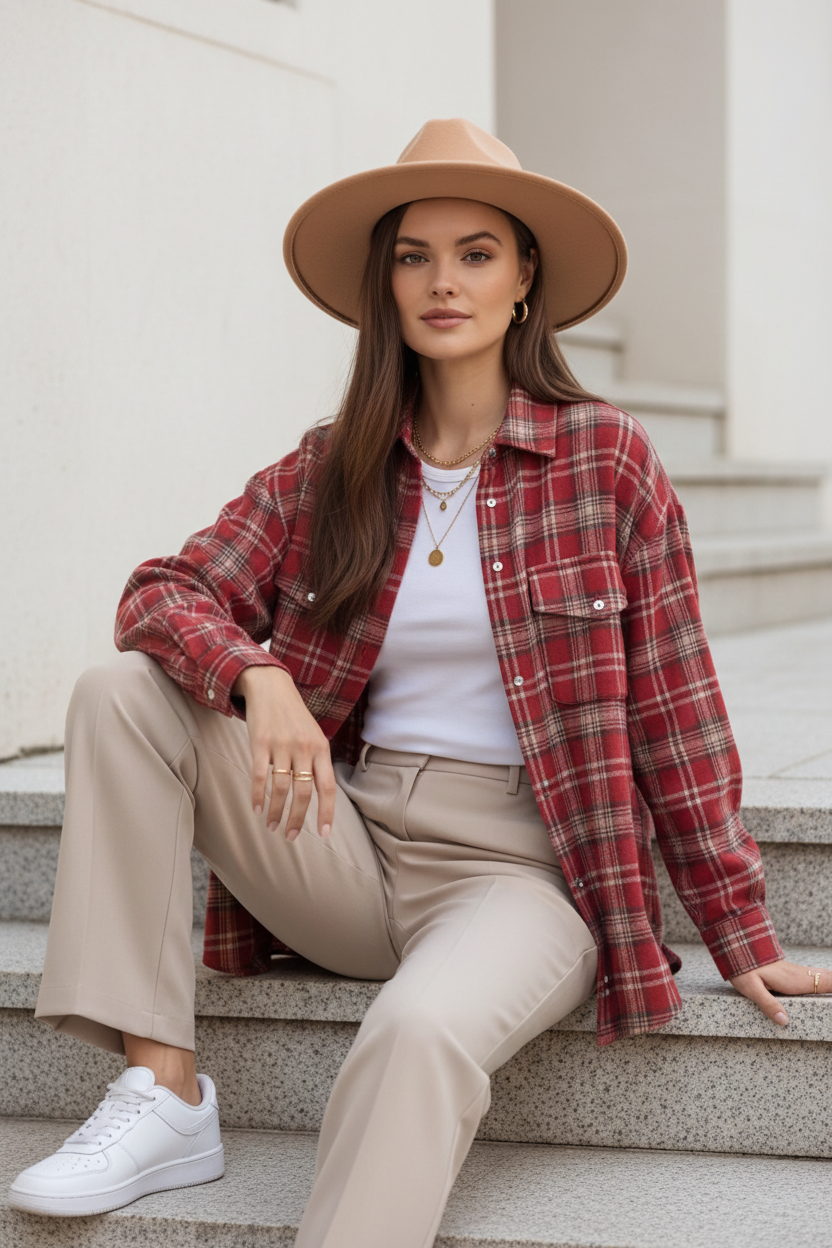 Stylish Relaxed Flannel Overshirt | Soft Fabric & Versatile Design