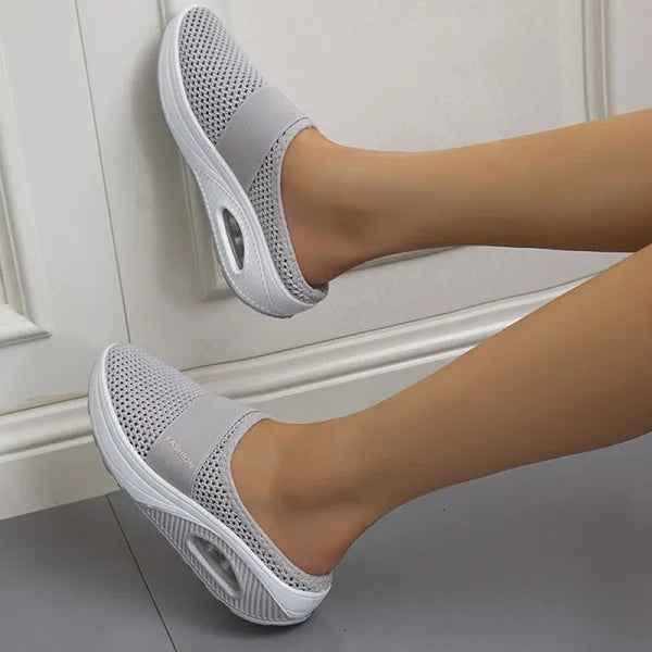 Mesh Slip On Air Cushion Platform Mule Sneakers