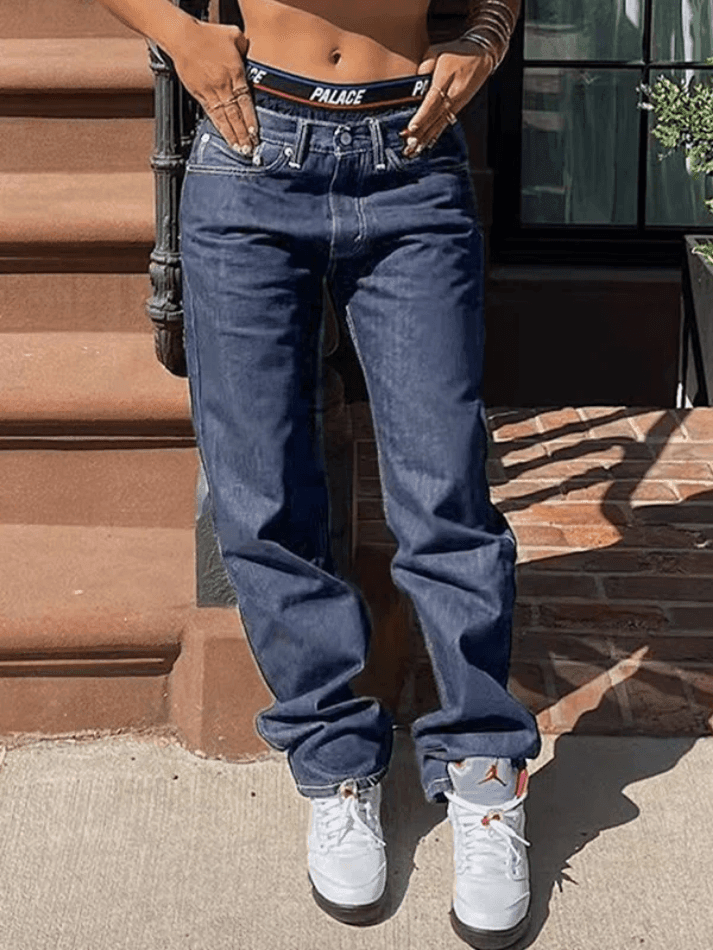 Faded Wash Loose Fit Straight Leg Boyfriend Jeans 33