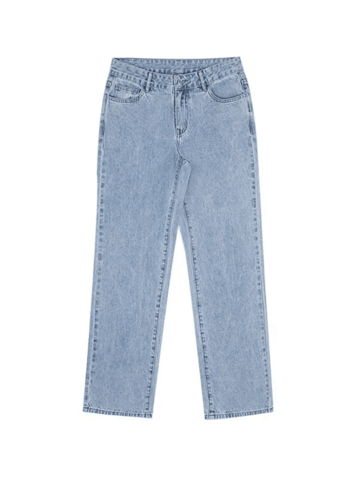 Faded Wash Loose Fit Straight Leg Boyfriend Jeans 29