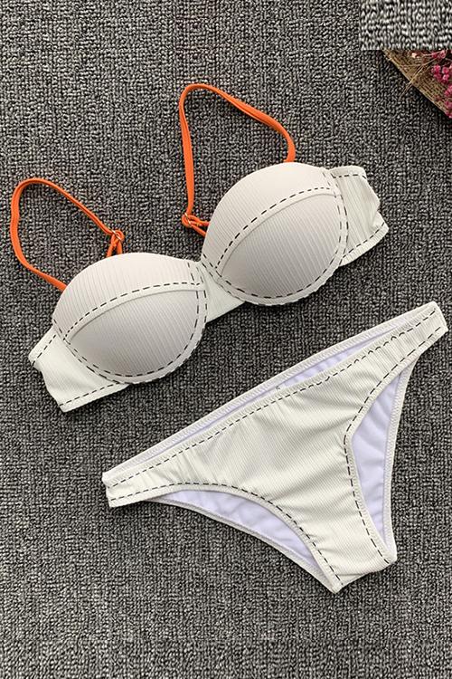 Solid Low Waist Bikini Set