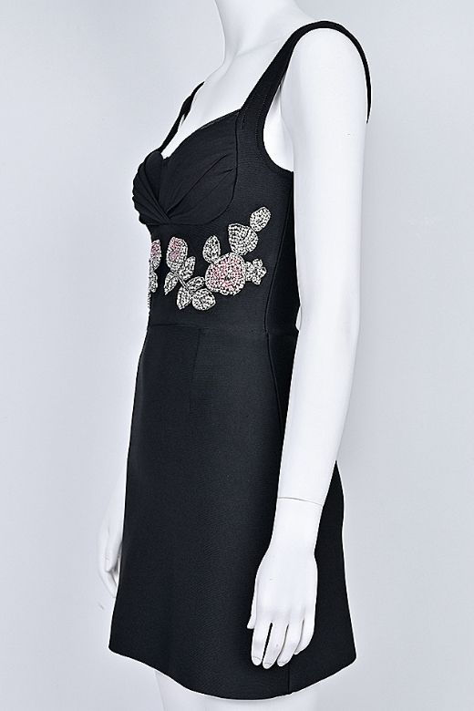 Livia Wrap Bodycon Mini Dress - Classic Black