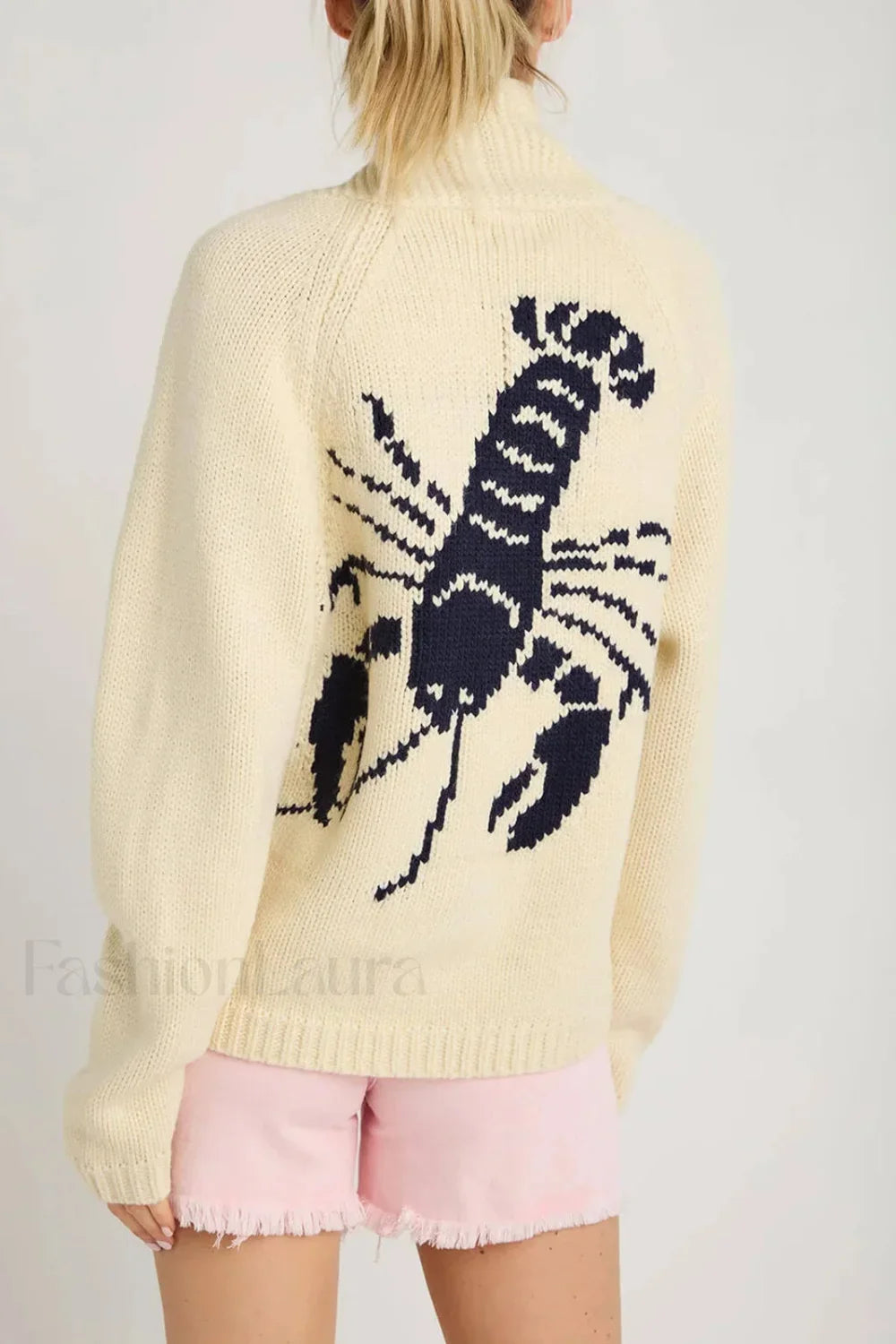 Lobster Print Knit Cardigan