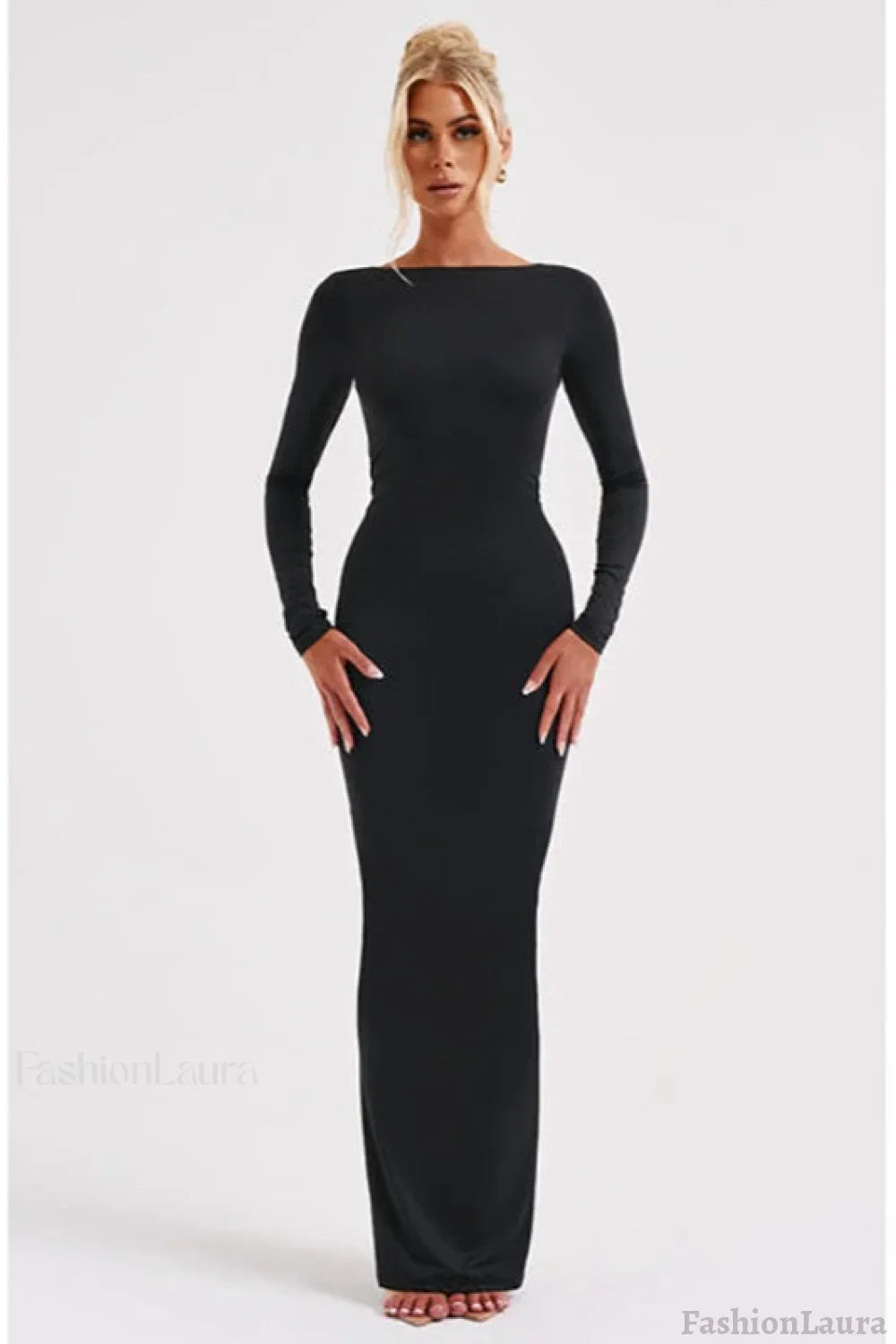 Long Sleeve Backless Bodycon Formal Dress