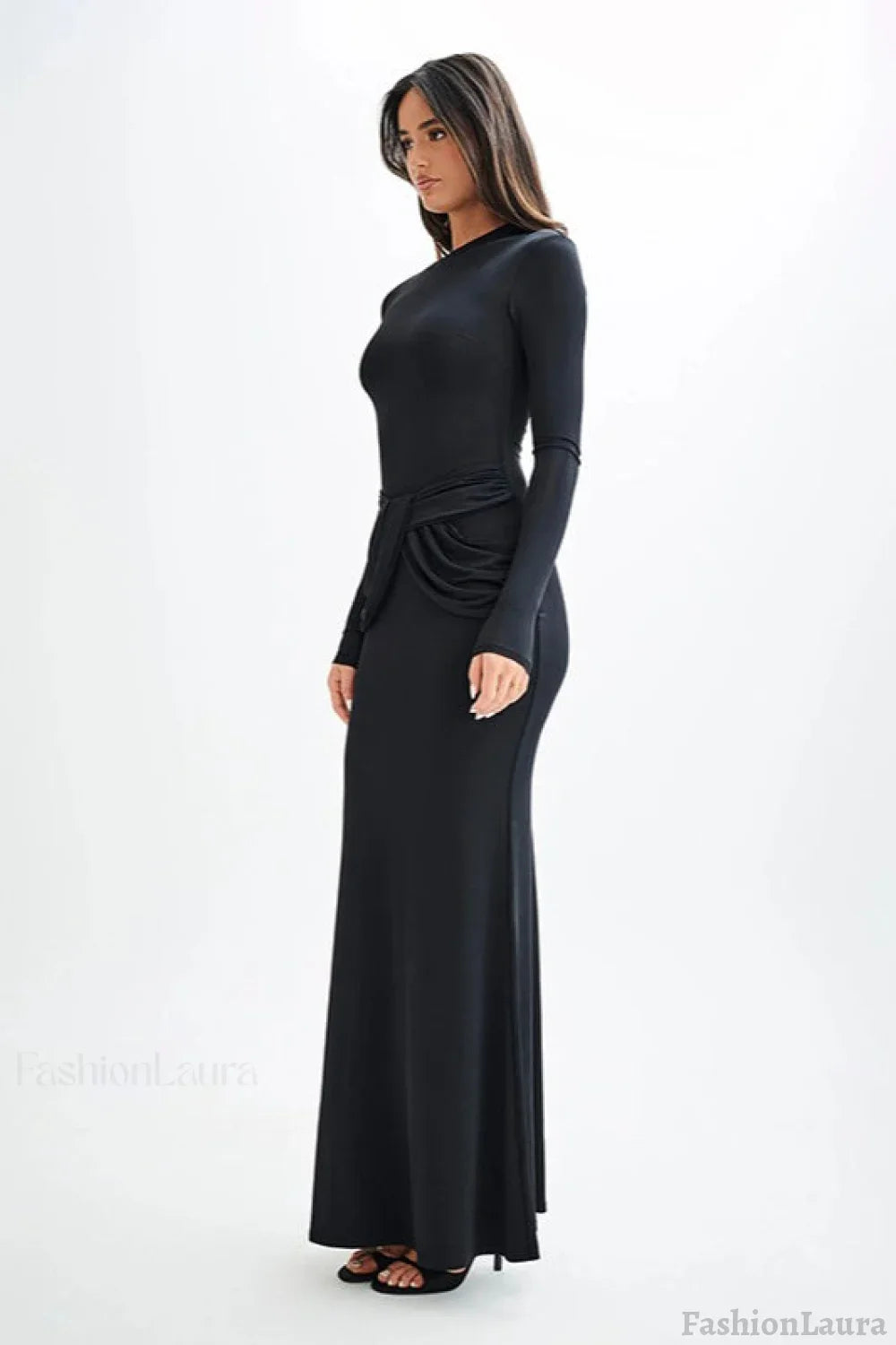 Long Sleeve Crew Neck Maxi Dress