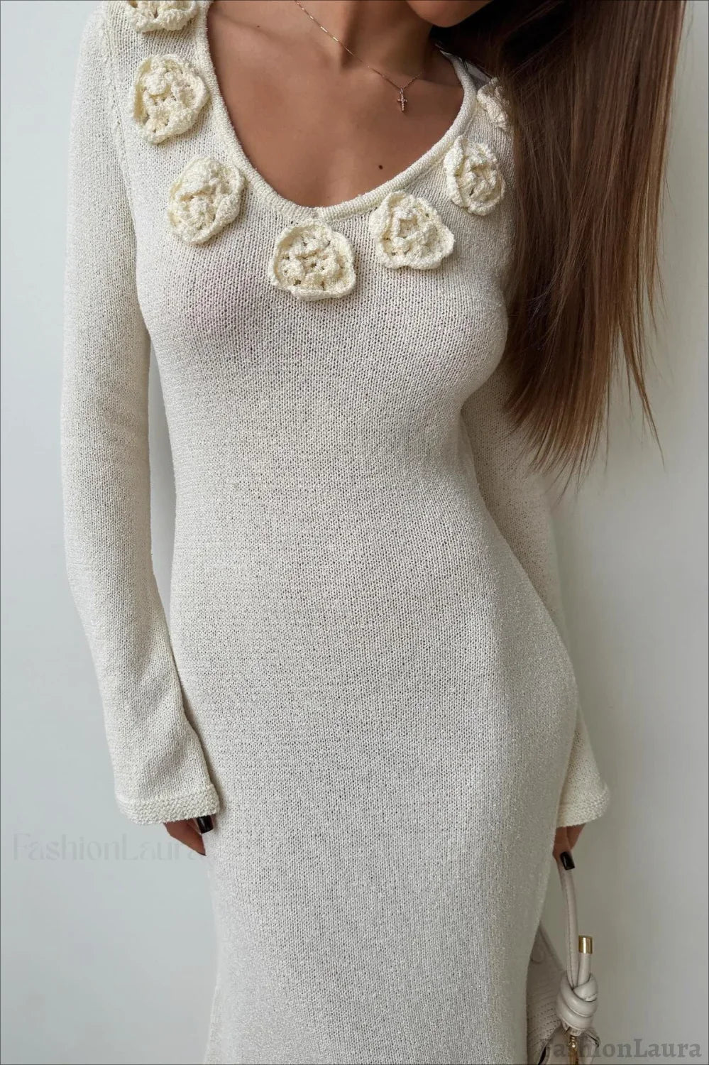 Long Sleeve Floral Maxi Sweater Dress