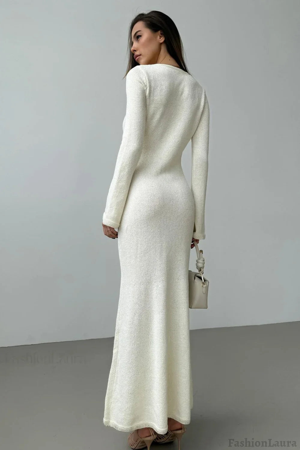 Long Sleeve Floral Maxi Sweater Dress