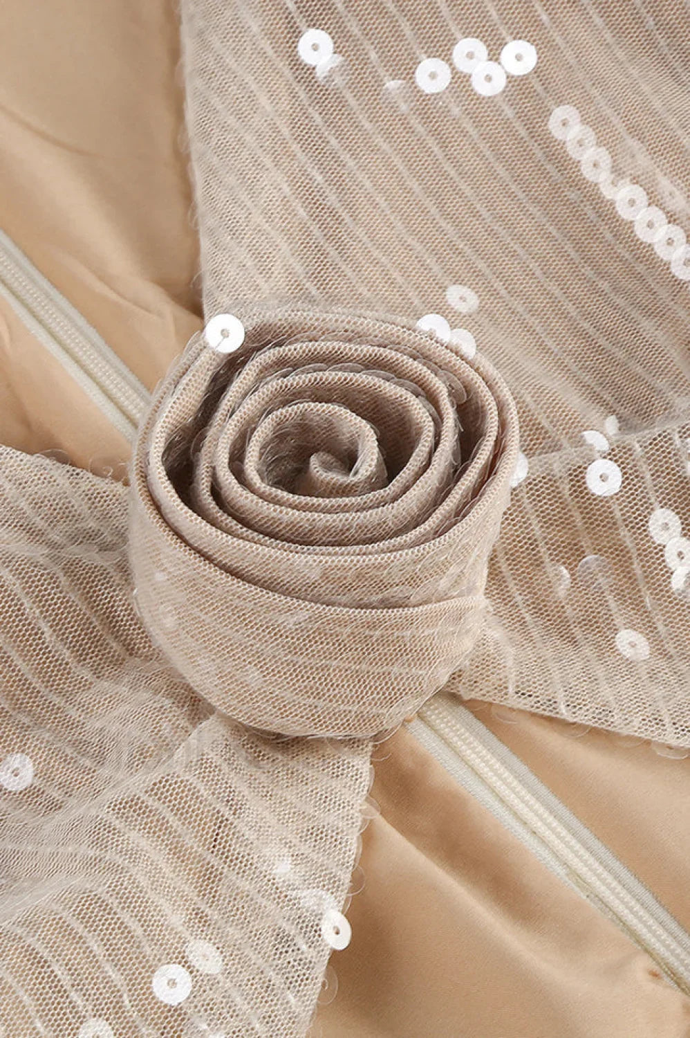 Long Sleeve Flower Charming Sequin Midi Dress