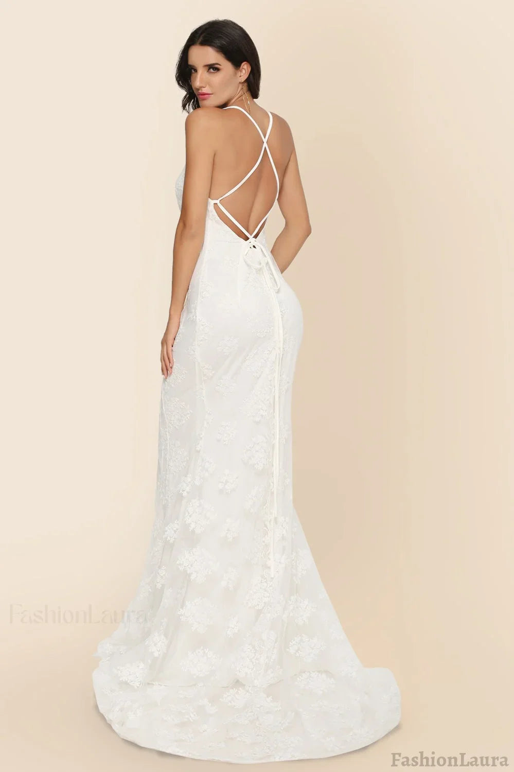 Long Sleeveless Cathedral Train Formal Dress