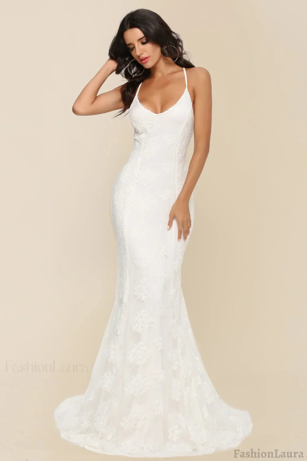 Long Sleeveless Cathedral Train Formal Dress S / White