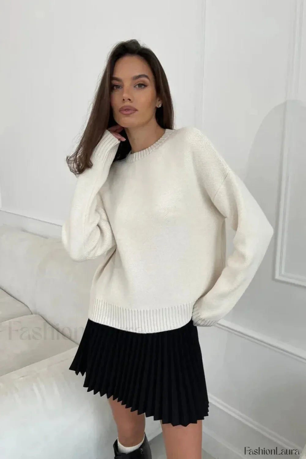 Loose Basic Knit Pullover Sweater