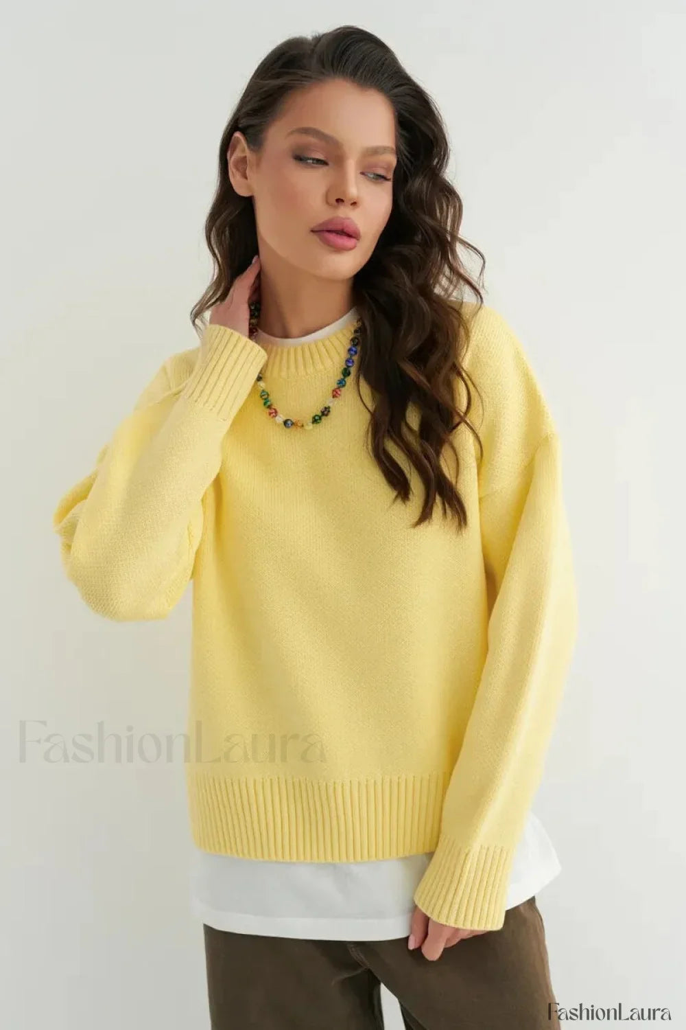 Loose Basic Knit Pullover Sweater