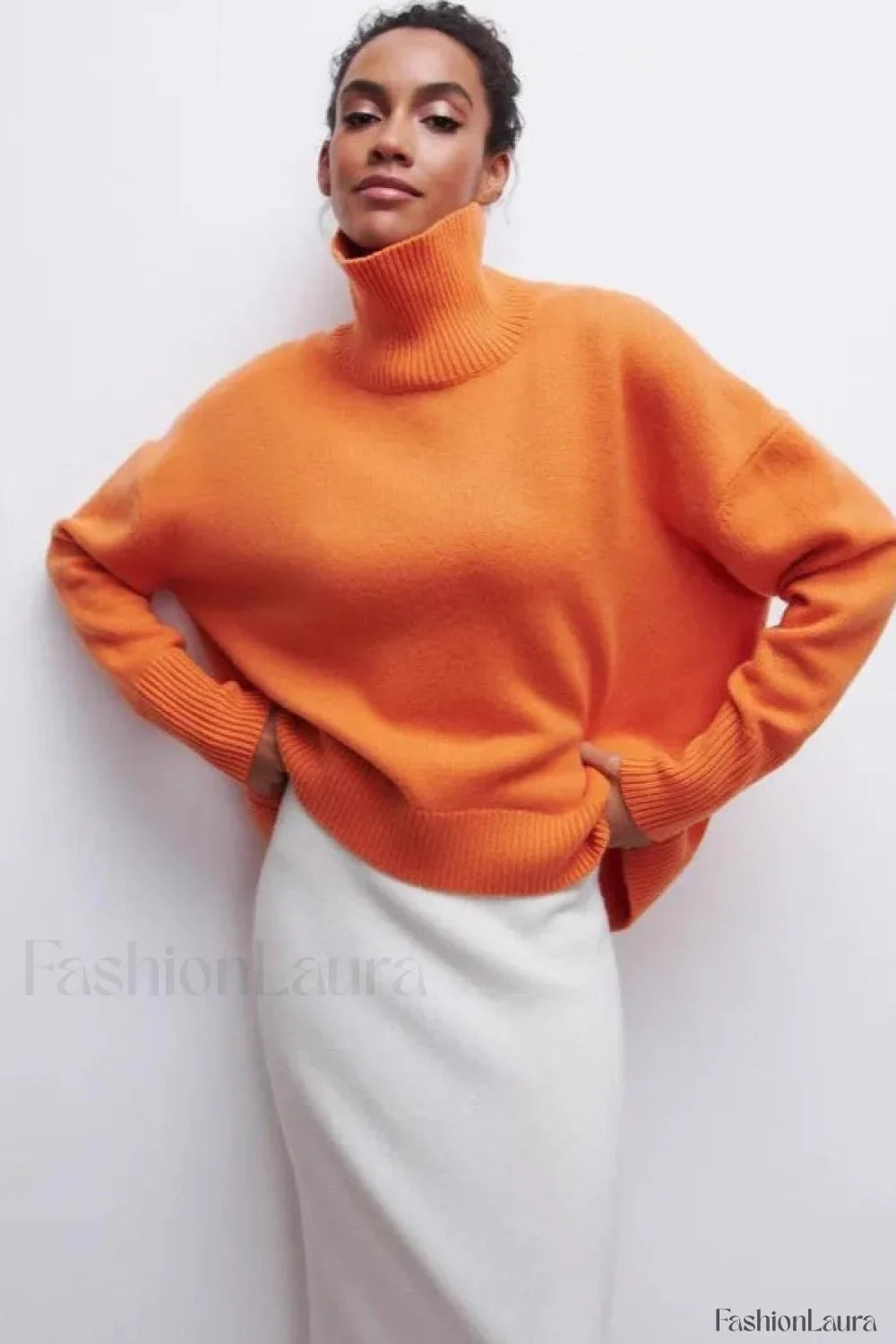Loose Fit High Neck Sweater