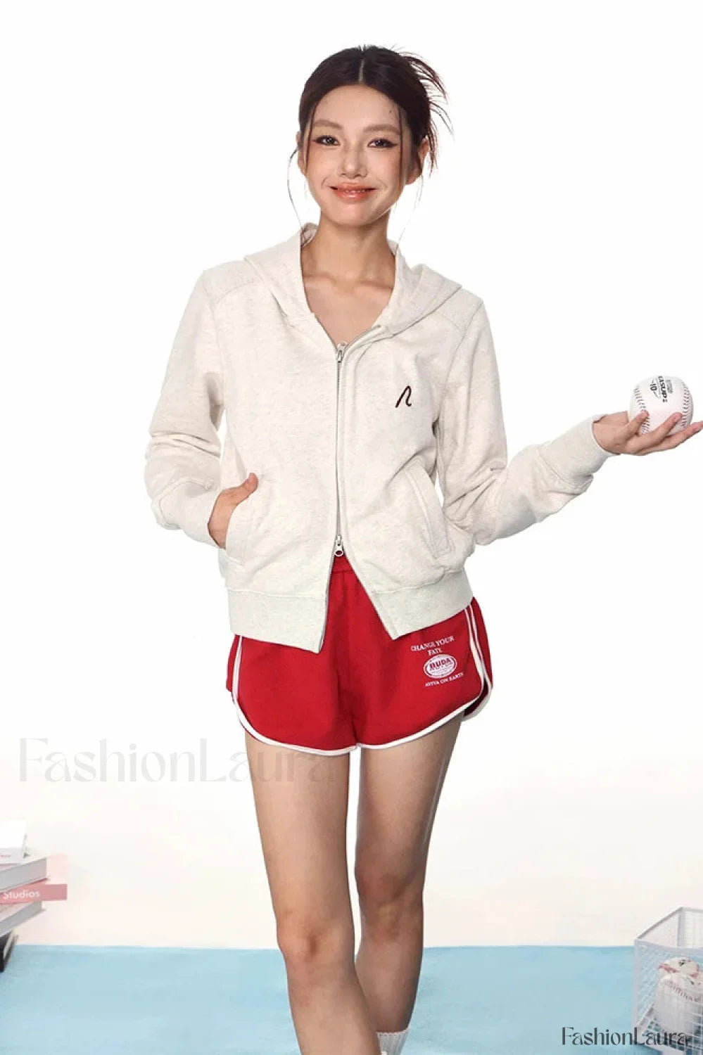 Loose Fit Long Sleeve Zipper Hoodie