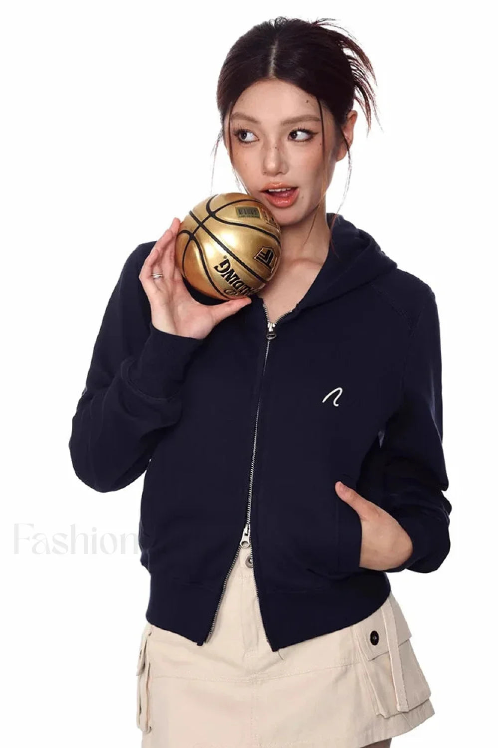 Loose Fit Long Sleeve Zipper Hoodie