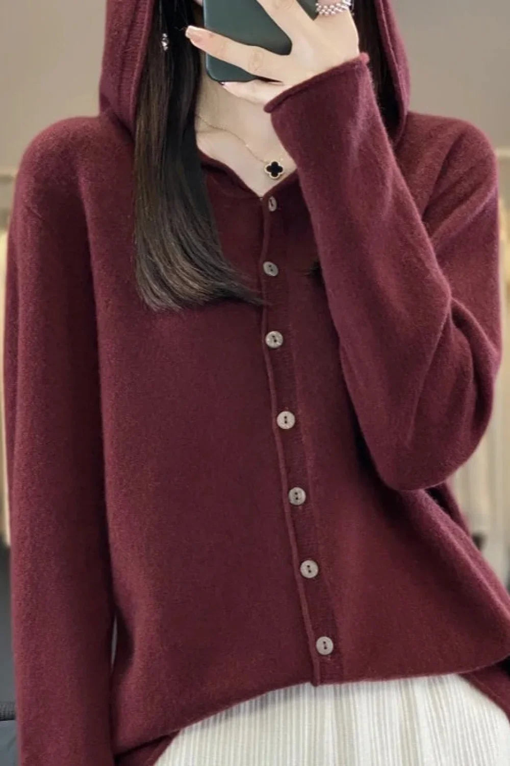 Loose Fit Merino Wool Hoodie